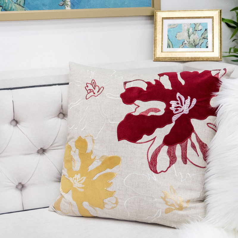  Indoor/Outdoor Square Pillow Cover & Insert, Red