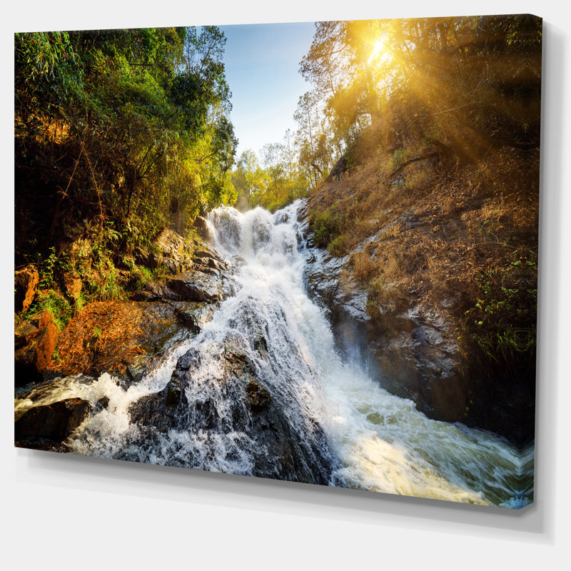 Forêt, cascade, art mural, impression de photographie de paysage naturel, H 40 po x l 60 po x P 1,5 po