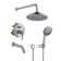 Retro Wall Mount 3 Funtions Rainfall Shower System with 3 Setting Handheld, Bath Spout, Rough-In Valve and Diverter
