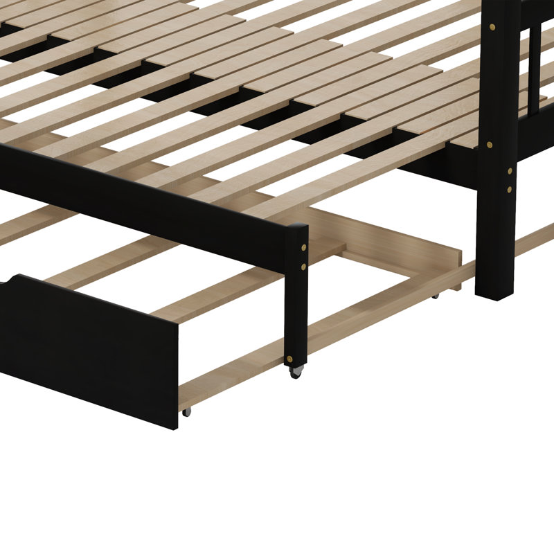 Gaio Twin Over Pull-out Standard Bunk Bed with Trundle by Harriet Bee, Espresso