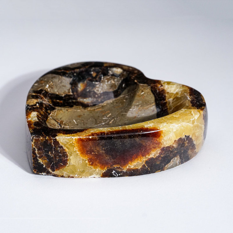 Polished Septarian Heart Shaped Dish (1.2 Lbs)