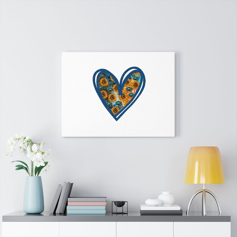 Sunflower Heart - Wrapped Canvas Print, 30cm H x 41cm W