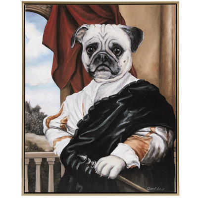 Alluring Captain's Guard Canvas Painting - In Imperial With Authority 16.5"w X 20.5"h Golden Hanging Frame Decoration For Wall Wearing Decorative Item 16.5"x20.5" Textured Mounting