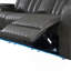 Dark Grey Synthetic Leather Sofa w/Power Headrest, USB, Wireless Charger, LED & Reading Light