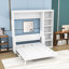 Lit escamotable double avec bureau et bibliothèque, blanc-882040520-959947144-959947146