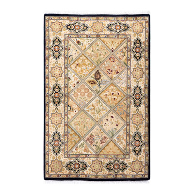 Hand Knotted Wool Traditional Hayner Brown Area Rug 2' 8"" x 4' 2 -  The Twillery Co.Â®, E5B1ECC844734EC79276FF5AABC1E77D