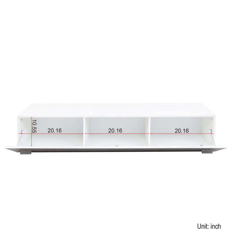 Console de télévision murale avec beaucoup de rangement - Blanc pour étagère de salon