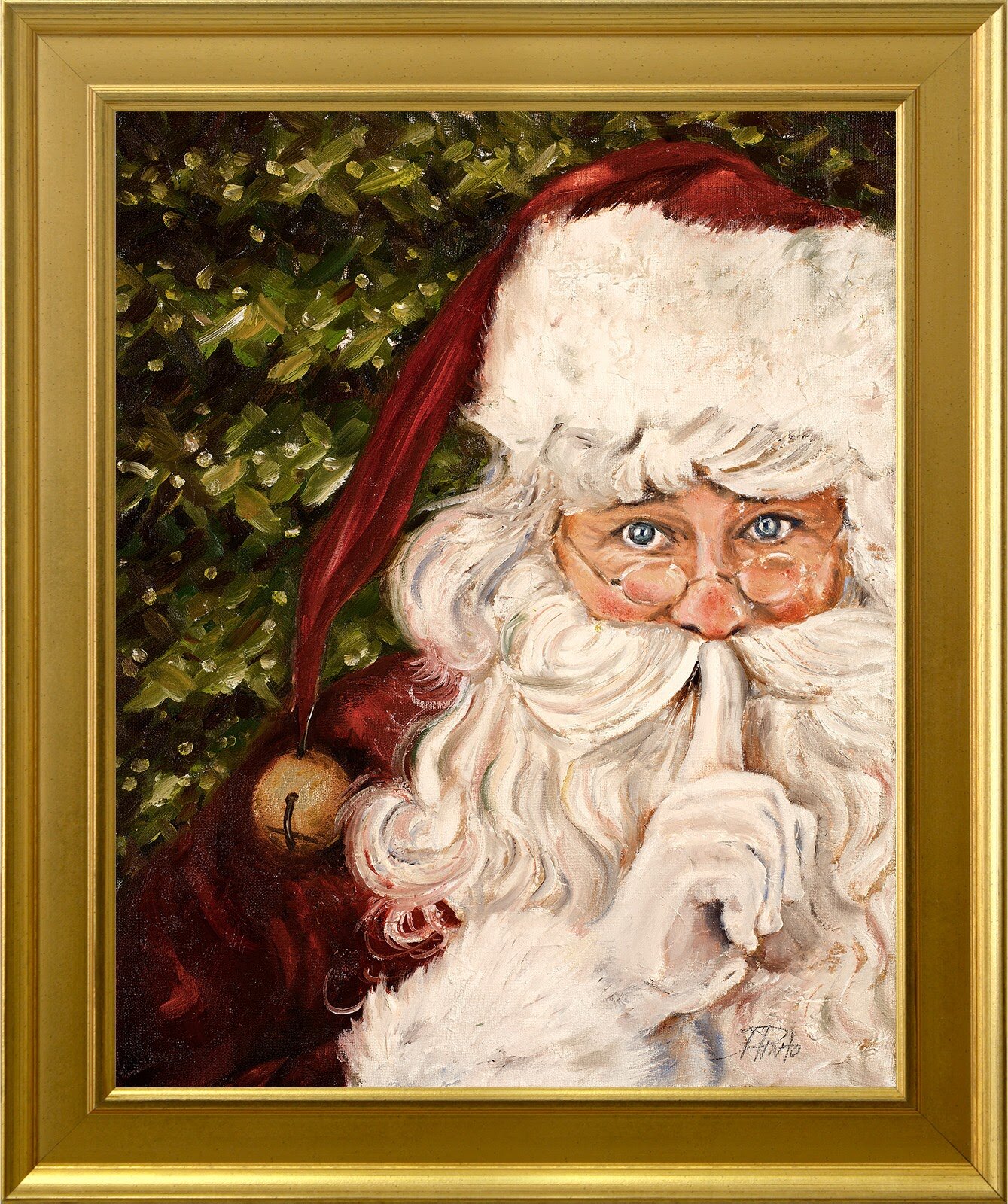 Hand-Painted Santa Canvas - Made By Barb - my special painting for you