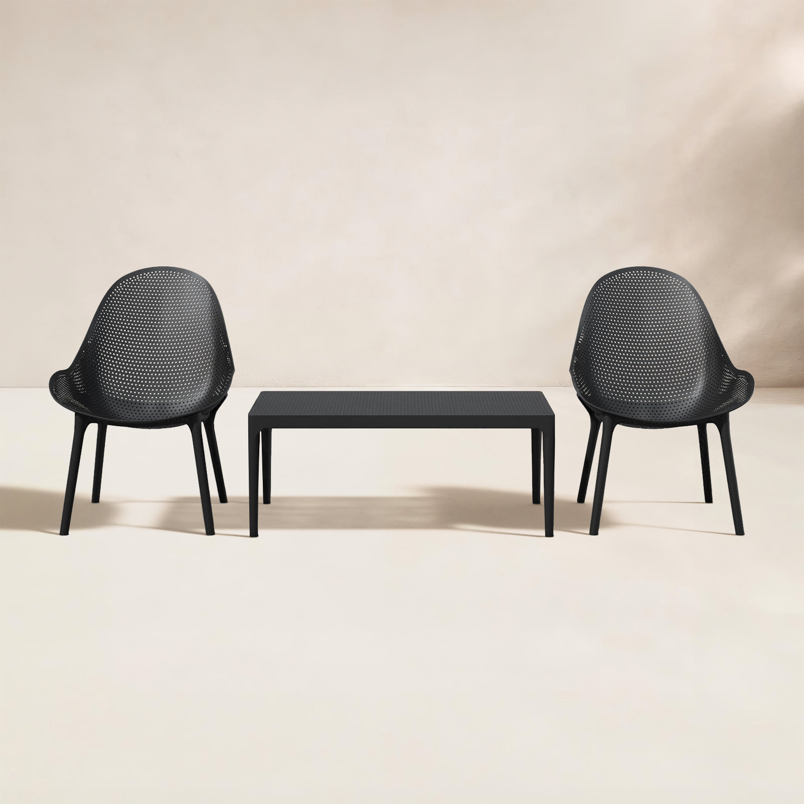 Farrah 2 - Person Patio Conversation Set, Black