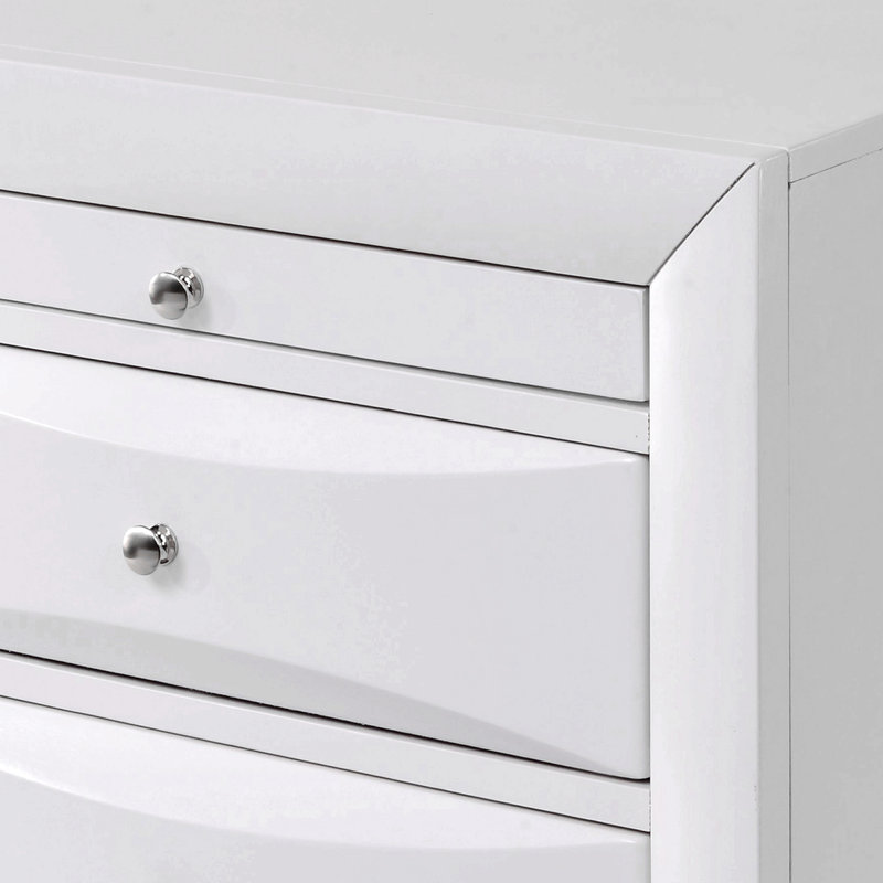 Table de chevet blanche avec 2 tiroirs