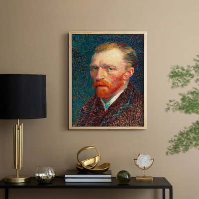 Reproduction encadrée vintage en bois massif avec impression de portrait rétro XXXII