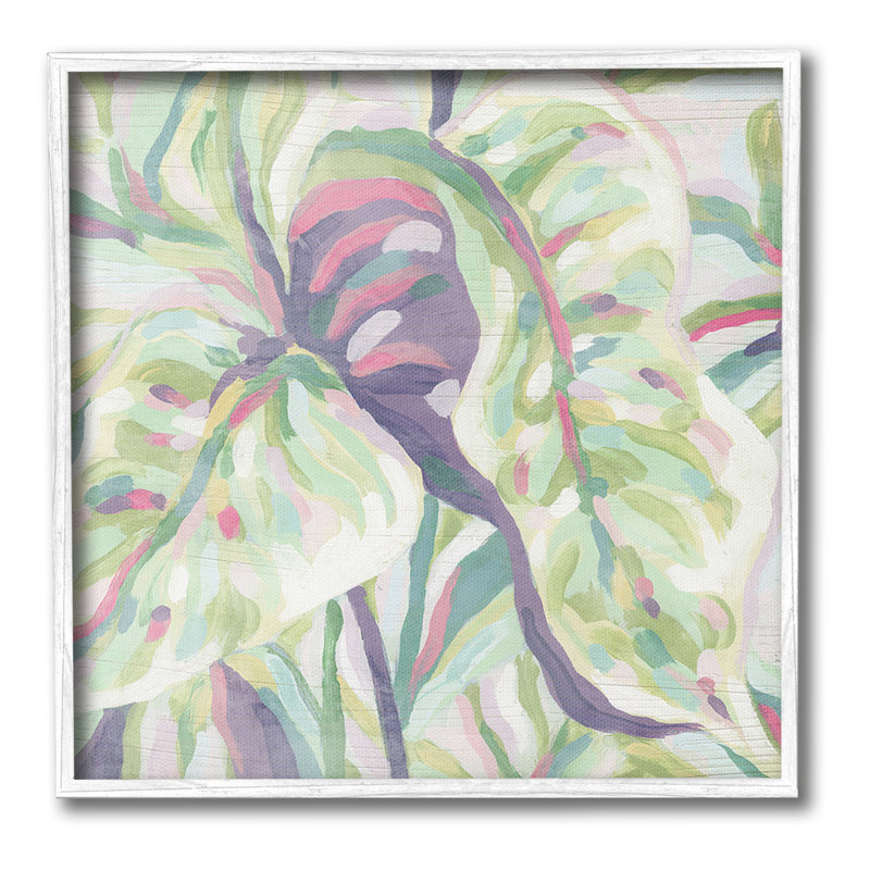 Droopage, feuilles, estampe numérique Artby June Erica Vess, Giclée encadrée noir minuit, H 12 po x l 12 po