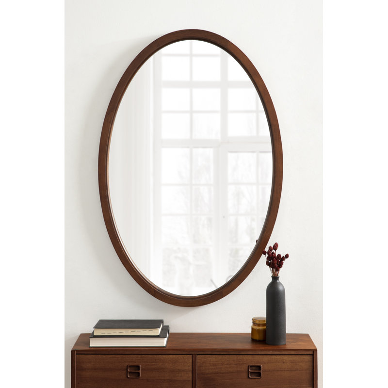 Brianna Wood Flat Mirror, Walnut, 36" x 24"