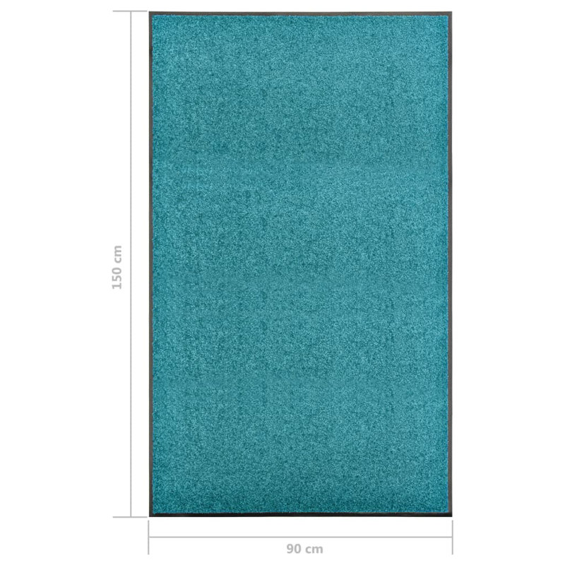 Deirore Non-Slip Indoor / Outdoor Doormat, 0.9cm H x 150cm W x 90cm L, Cyan