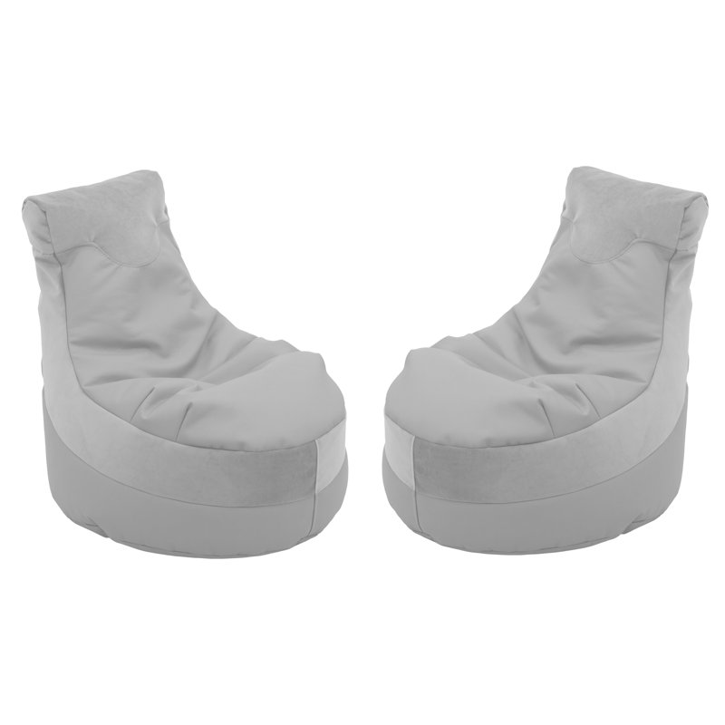 Fauteuil à billes 2 pièces SoftScape Trendy Trendy, Similicuir gris pâle