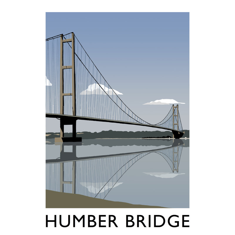 Humber Bridge by Richard O'Neil - Print, 40 cm H x 30 cm W x 1 cm D, No Frame