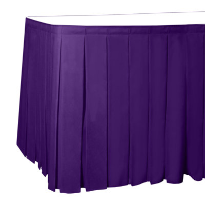 Ultimate Textile 7 Ft. Box Pleat Polyester Table Skirt - 36" Counter Serving Height, Light Pink