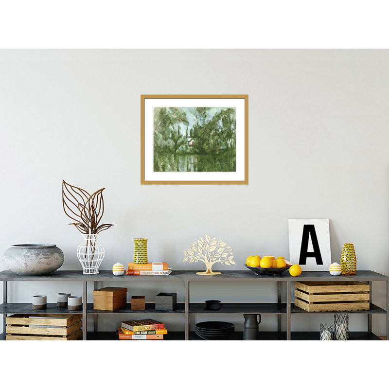 «House on the Banks of the Marne» par Paul Cézanne - Impression sur toile, H 23,5 po x l 28,22 po