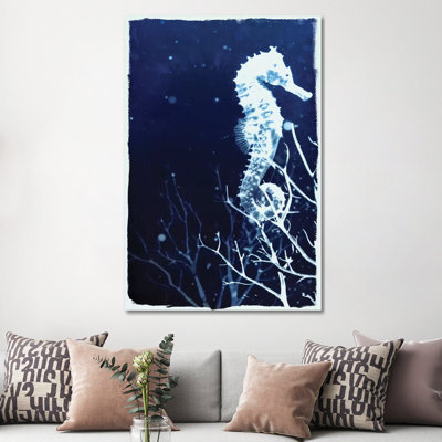 Indigo Seahorse by 33 Broken Bones - Wrapped Canvas Gallery-Wrapped Canvas Giclée