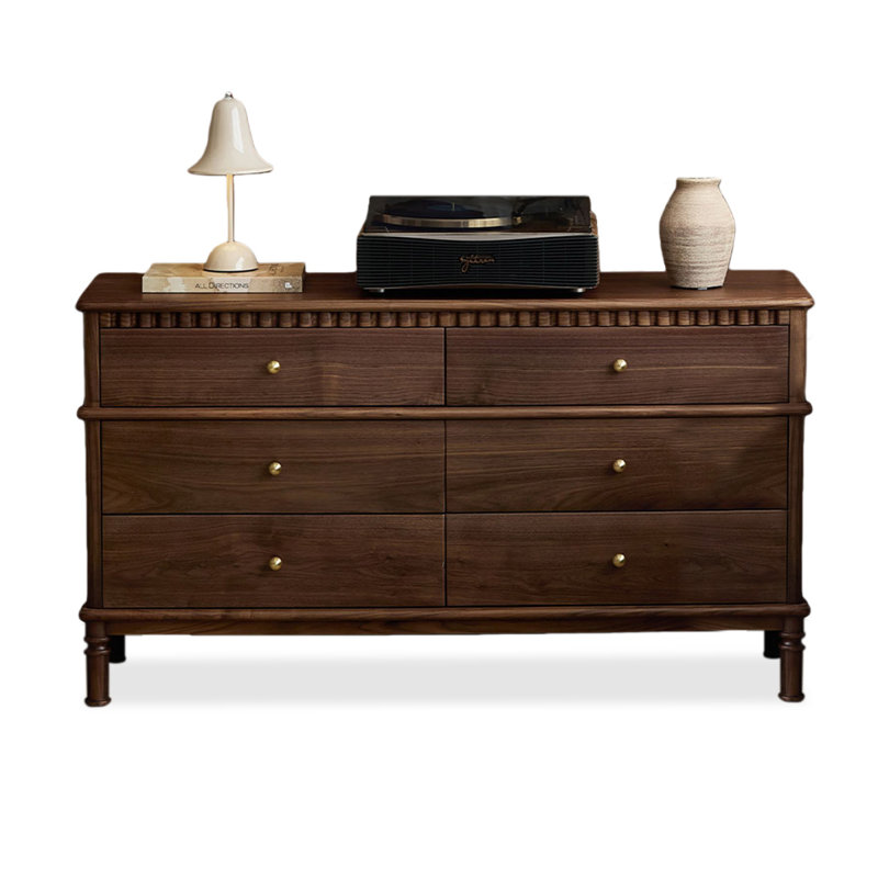 Armoire d'appoint en bois massif de couleur noyer noir
