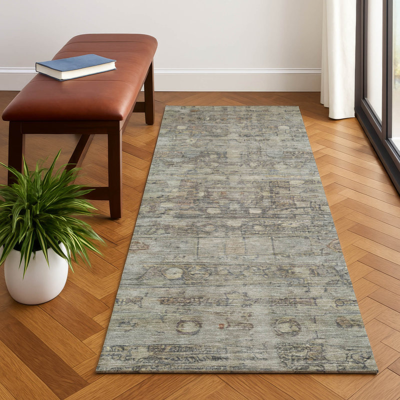 Premium Machine Washable Ponce AMF1768 Geometric Rug, Runner 2'3" x 7'6"
