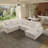 Corduroy Striped Upholstered U-Shaped Modular Sofa With Pull-Out Bed & Storage Chaise, Modern Minimalist Design-538122683