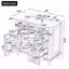Meuble-lavabo 36 po avec comptoir en céramique, structure en bois massif, armoire en MDF et peuplier, tiroirs rabattables, tablette réglable et poignées en alliage de zinc, armoire de rangement autoportante