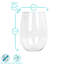 Argon Tableware Reusable Plastic Stemless Wine Glasses
