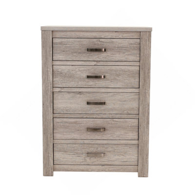 Commode à tiroirs, armoire de rangement à 5 tiroirs simple gris clair 1 pièce