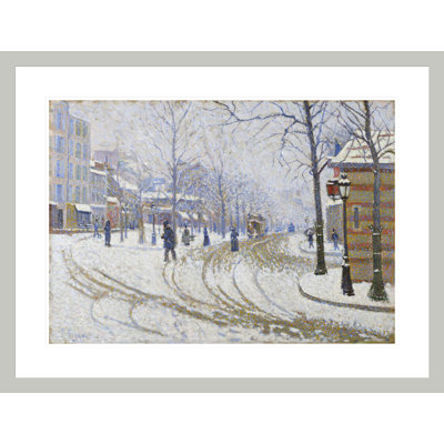 «Snow Boulevard de Clichy Paris» par Paul Signac - Estampe numérique encadrée