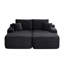 Chaise longue en L en forme de L 75,5 po noir sans assemblage requis, porte-gobelets, siège profond