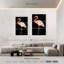 Flamant rose sur fond noir-108591292