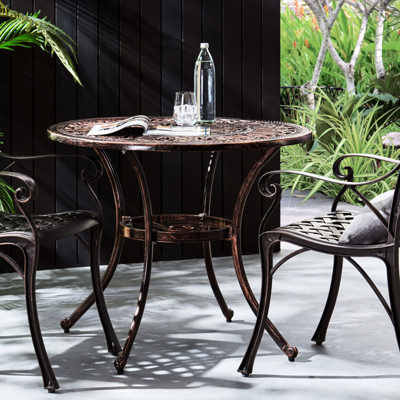 Table en cuivre coulé en aluminium brillant - Améliorez votre expérience culinaire en plein air