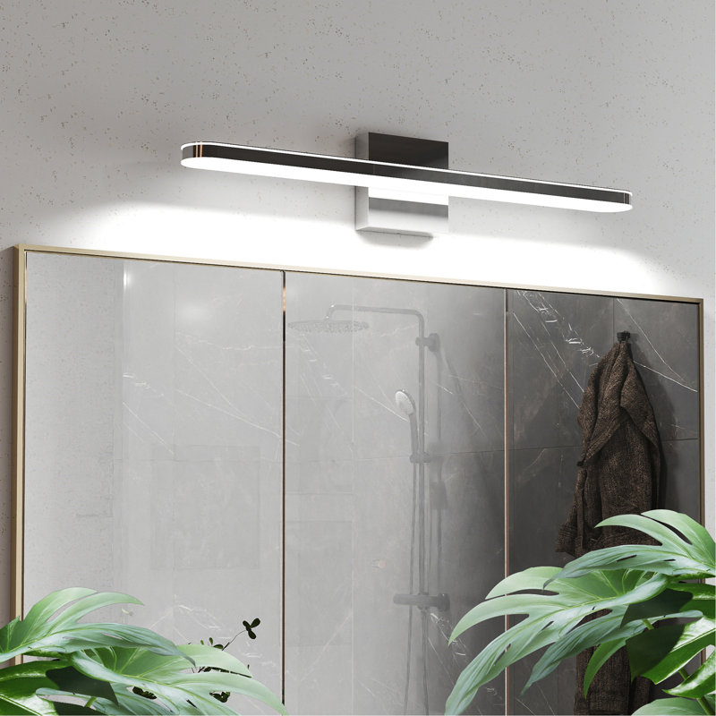 Luminaires de salle de bain modernes à intensité variable à DEL pour meuble-lavabo à DEL avec lampes chromées pour miroir de salle de bain 24 po.