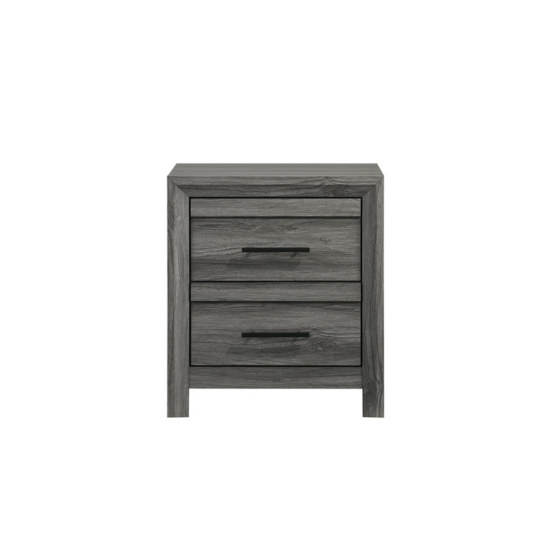 Table de chevet 2 tiroirs Denver, Gris
