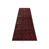 Vintage Turkish Runner, Red And Green With All-Over Floral Patterns – Rug & Kilim