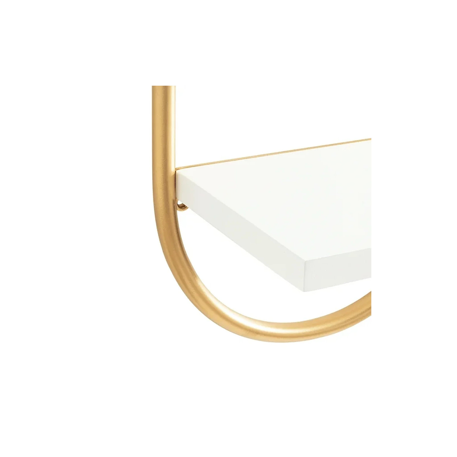 Carlile 2 Piece Oval Bracket Shelf, White/Gold, Gold