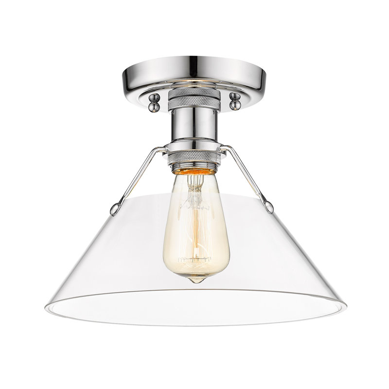 Plafonnier encastré à une lumière de 10 po Weatherford, Chrome, Verre transparent