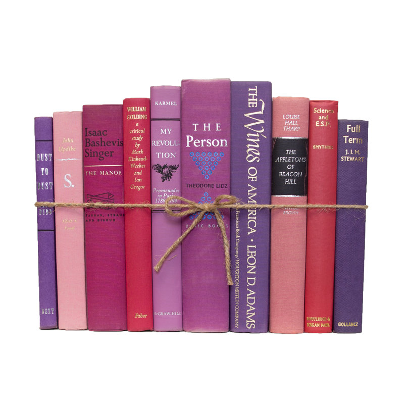 Decorative Books - Vintage Berry Books - Purple Books by the Foot
