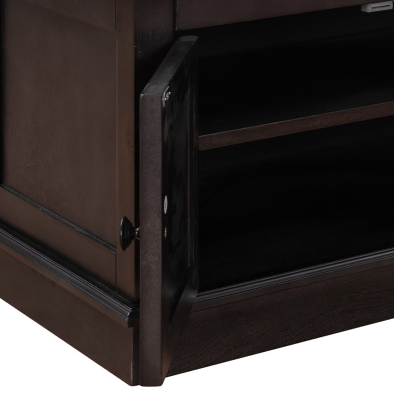 Linen Blend Upholstered Storage Bench, Espresso