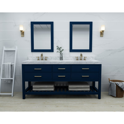 Elizabeth 72" Double Bathroom Vanity Set with Mirror