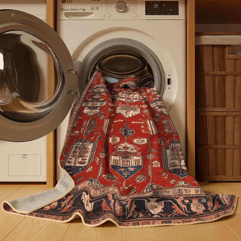 Tapis brun lavable à la machine, Rectangle 6 pi x 9 pi