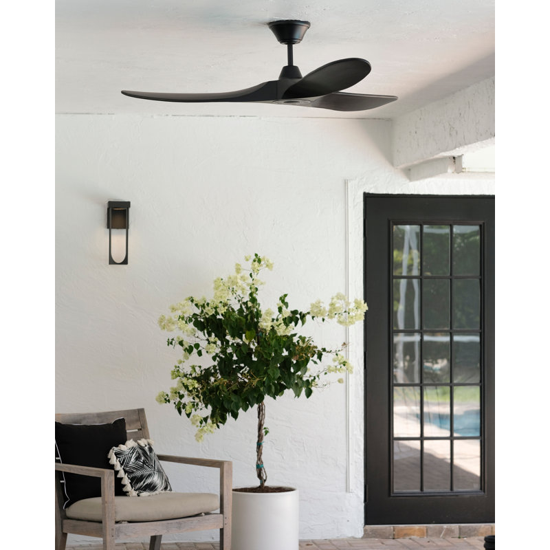 Maverick Downrod Ceiling Fan, 52 inches, Burnished Brass with White Blades