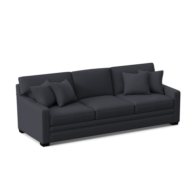 Ellora Upholstered 93'' Sofa, Java Finish, Lapis Plaid; 0126-63