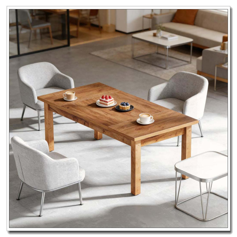 Rustic Table Walnut Finish Elegant Versatile Outdoor Dining