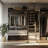 7.3FT Gold Rolling Library Ladder Hardware Kit, Telescopic Upper Roller,Ladder Not Included