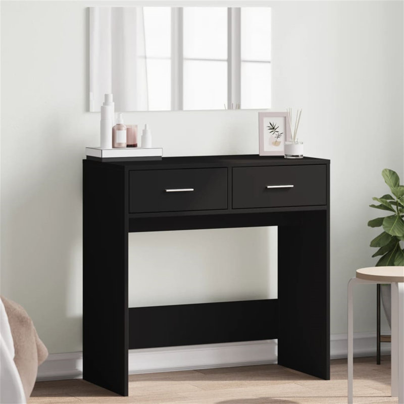 Patrizia Dressing Table with Mirror, Black