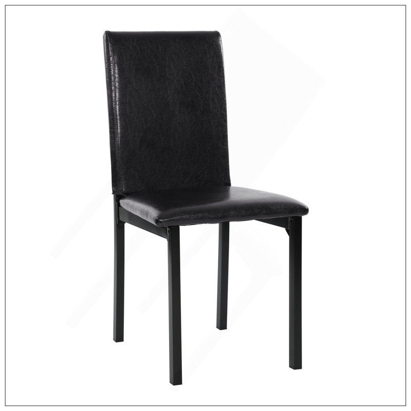 Ensemble de coin-repas en métal 5 pièces avec dessus en faux marbre stratifié Citico, Brun