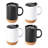 4 Piece 16.5 Ounce Stoneware Travel Mug Set with Lid and Cork Base