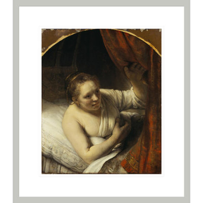 A Woman in Bed by Rembrandt van Rijn - Framed Giclee Print